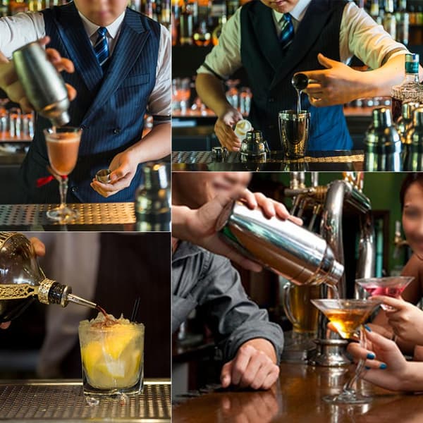 8-delt cocktailsett, barsett, shaker 550ml - Rustfritt stål