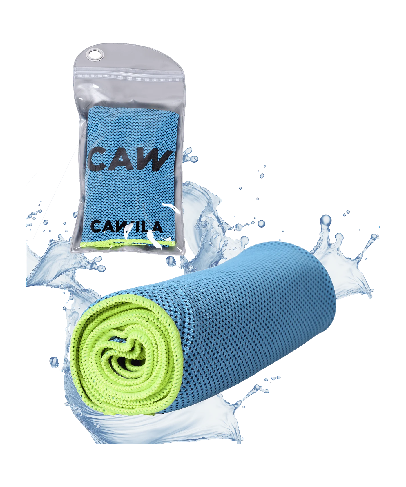 Cawila Academy Ice kühlendes Handtuch Blau Gelb