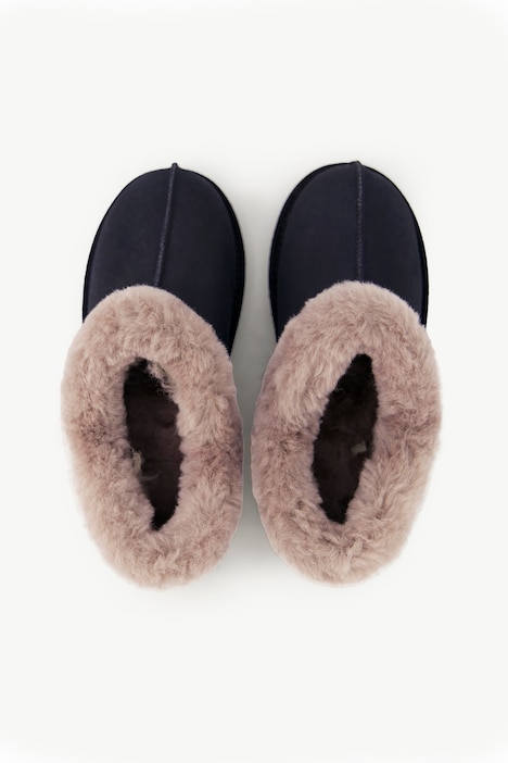 Lammfell-Schuh, Veloursleder, Lammfellfutter