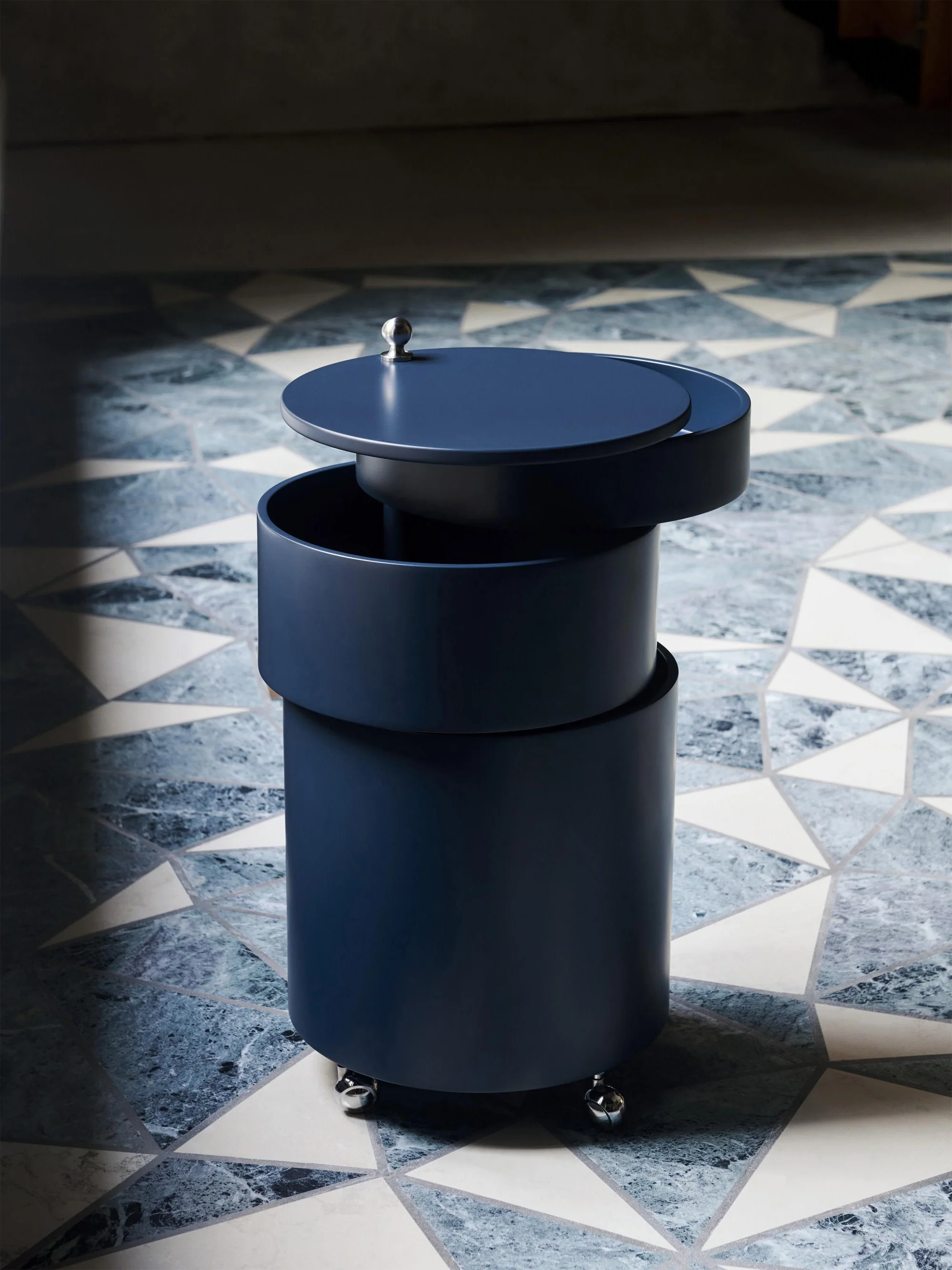 Ronde rolcontainer Barboy, Design Verner Panton