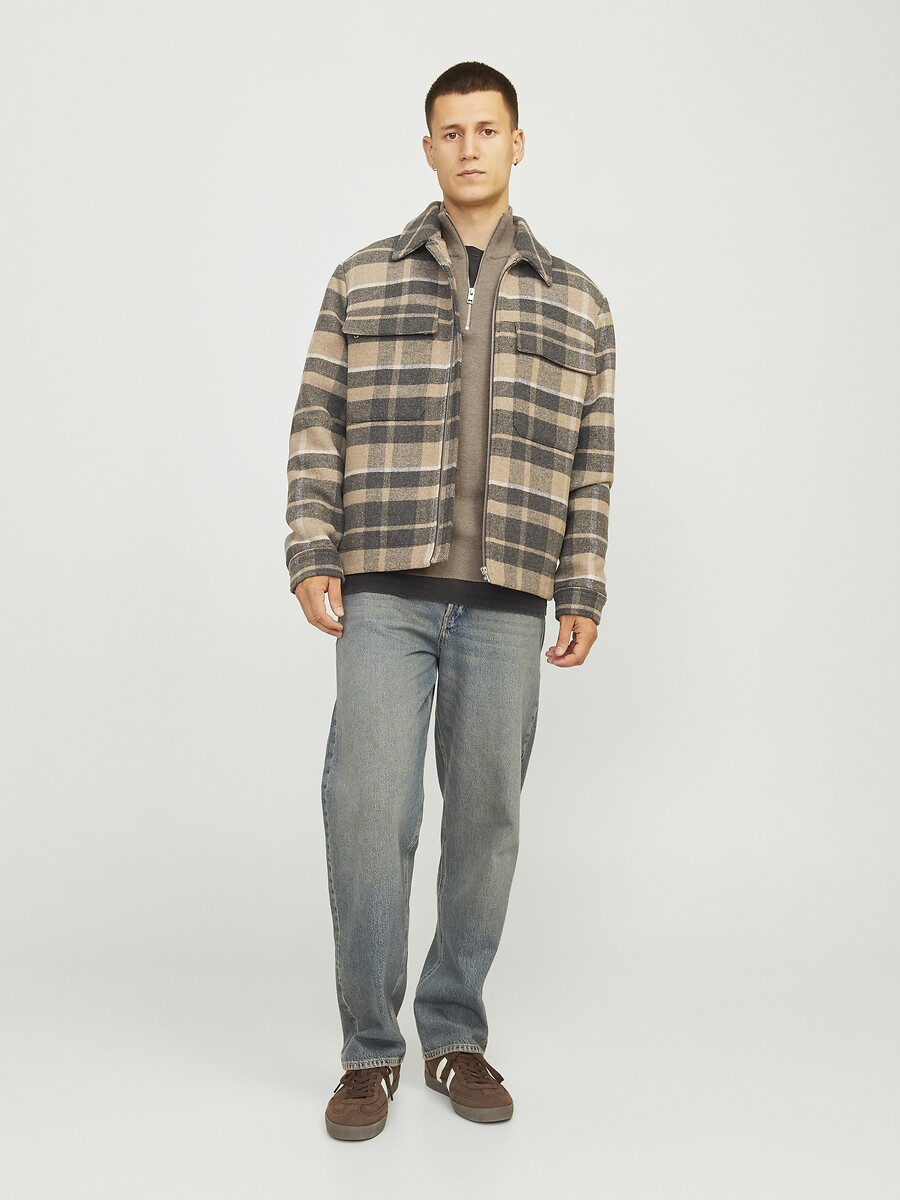 JACK & JONES<br>Suéter folgado com gola de pescador e meio zíper