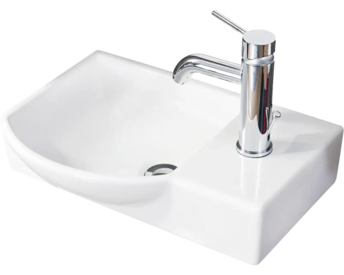 form&style FELINA wastafel links, 45 cm, keramiek, wit, zonder kraan