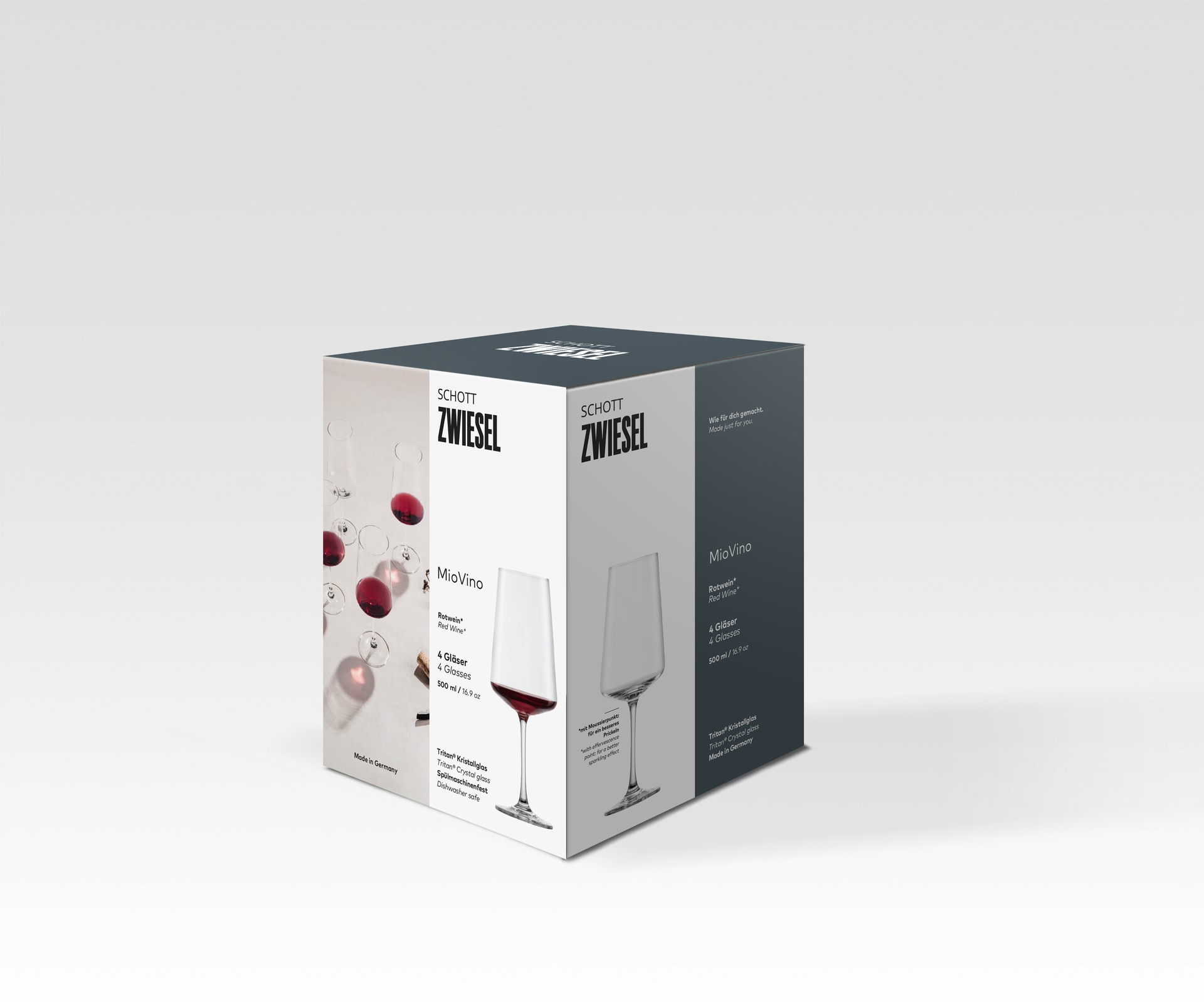SCHOTT ZWIESEL Rotweinglas MIOVINO 4er Set 500 ml Kristallglas