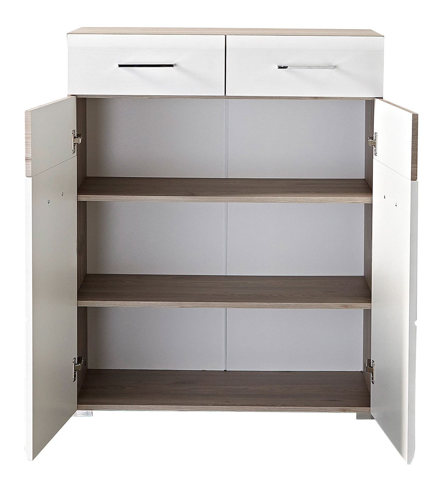 Schuhschrank Funny Silbereiche-Dekor/Weiß Struktur 84 x 104 x 40 cm