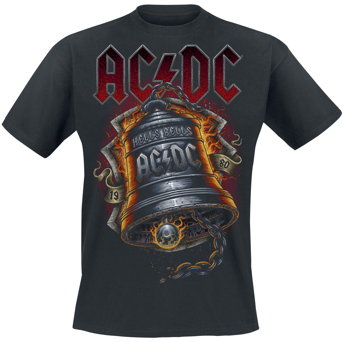 Hells Bells Flames | AC/DC T-Shirt Manches courtes