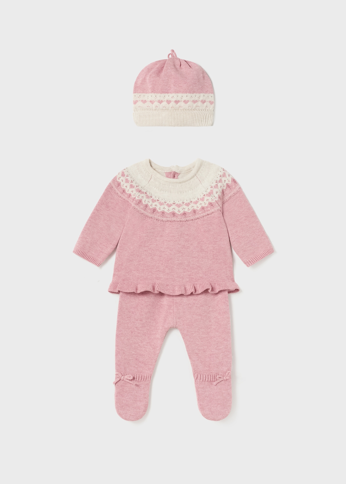 Conjunto de malha de algodão Better Cotton de 3 peças para recém-nascido