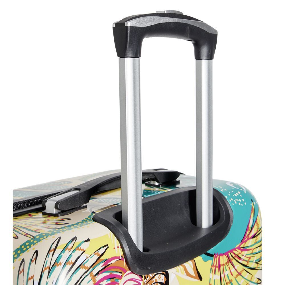 Valise cabine rigide trolley 4 roulettes 65L feuillage multicolore