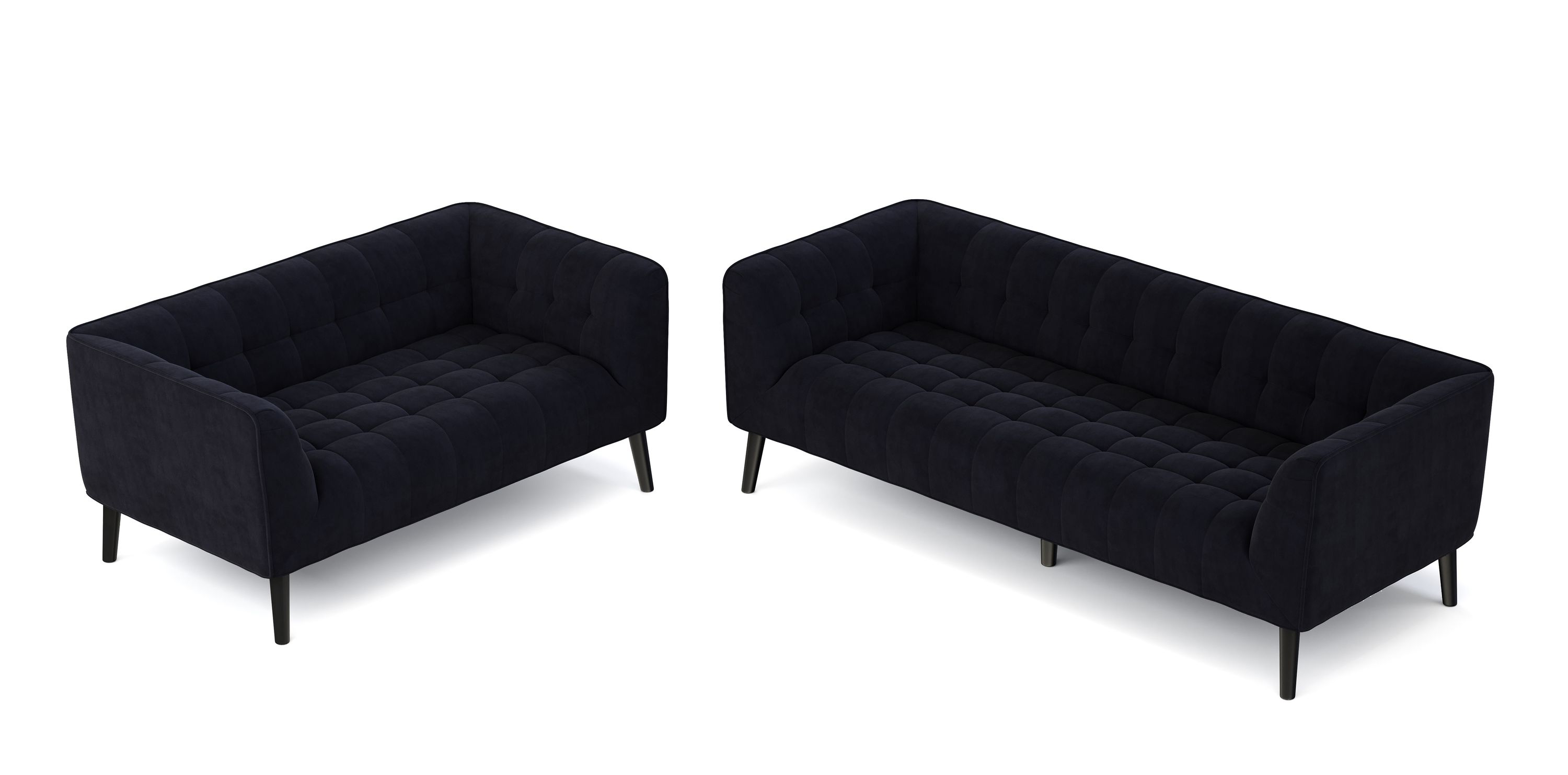 Sofa Set Samt MERLIN anthrazit