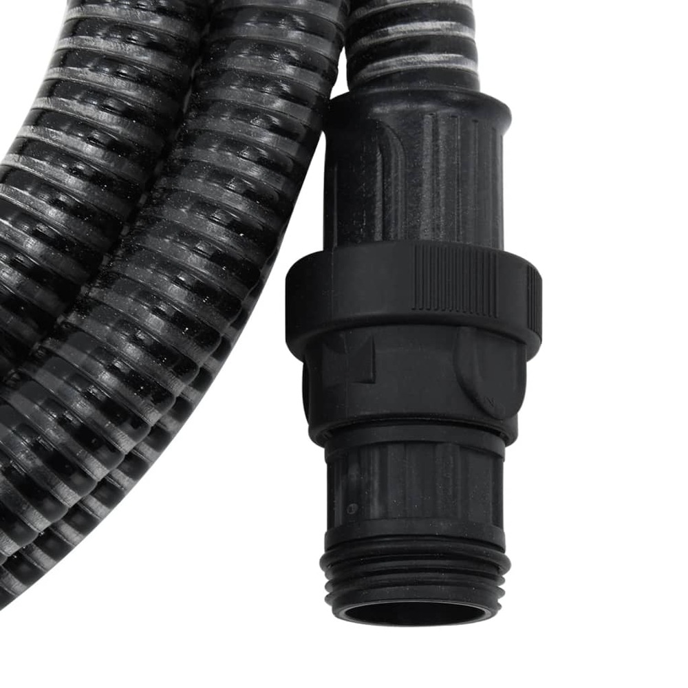 Tuyau d'aspiration avec raccords en pvc noir 1