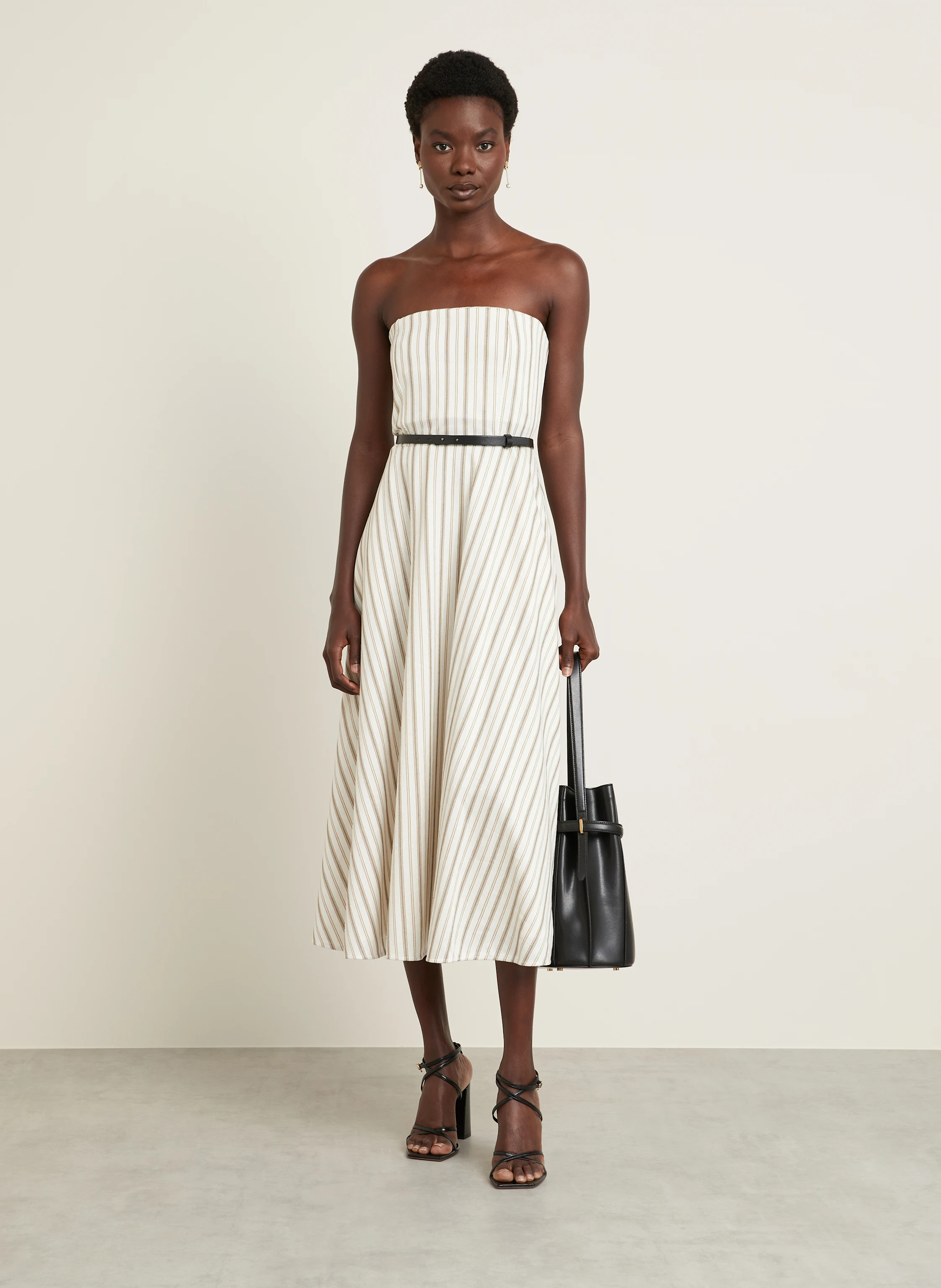 Max Mara Off-Shoulder-Kleid FERVIDA mit Leinen