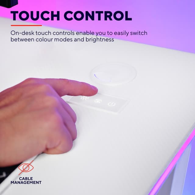 Trust GXT709 LUMINUS RGB gaming skrivebord (hvid)