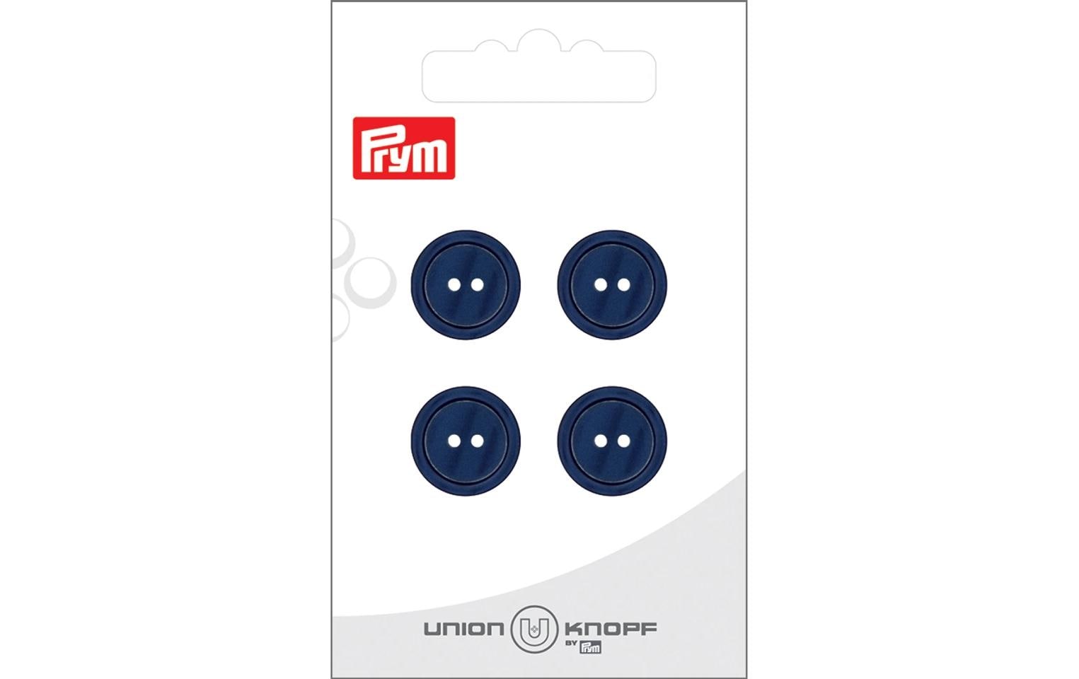 Knöpfe Polyester 15 mm, 4 Stück, MarineblauDezent schimmernder Kunststoffknopf mit 2 Löchern
