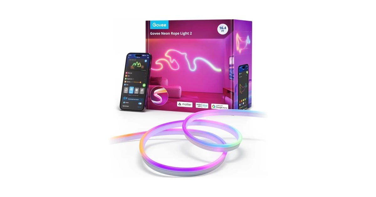 GoveeNeon Rope Light 2 ledstrip  (Wit, 5 meter, 2,4GHz wifi, Bluetooth)