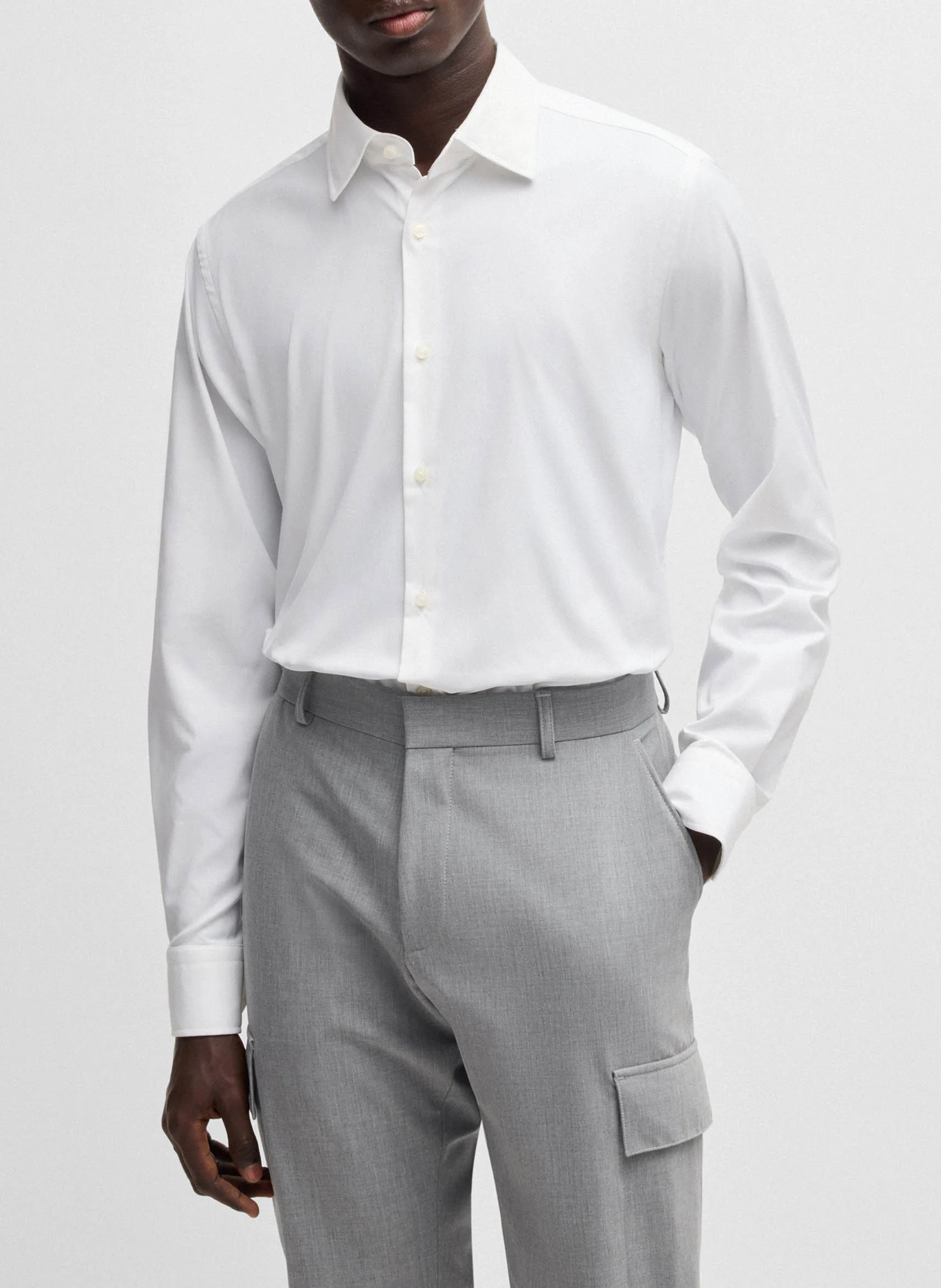 Chemise de ville regular| Blanc