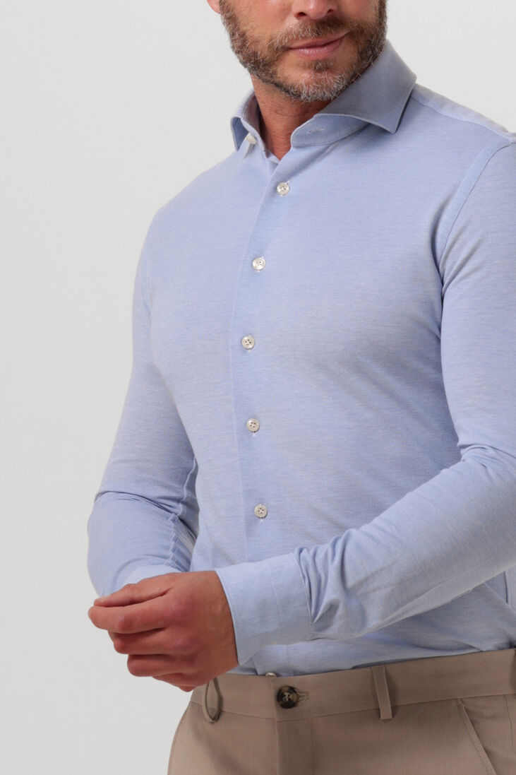 PROFUOMO lichtblauwe profuomo klassiek overhemd knitted shirt