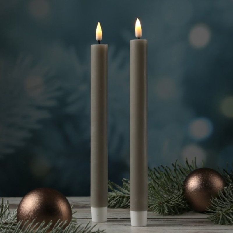 Deluxe Homeart - Led Kaars Zand 2,2 x 24 cm (2 stuks)