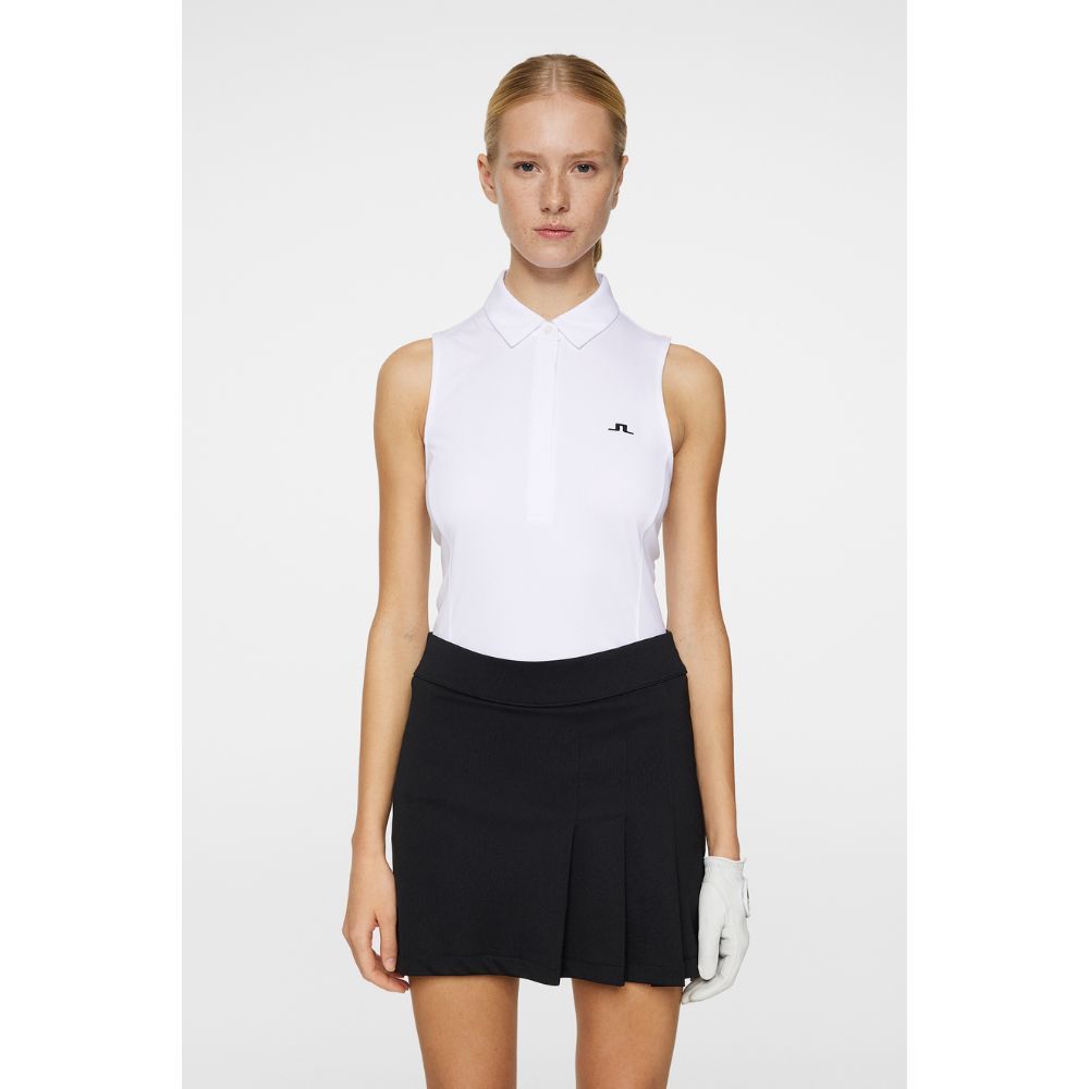 Dena Sleeveless Pique Dame Hvit