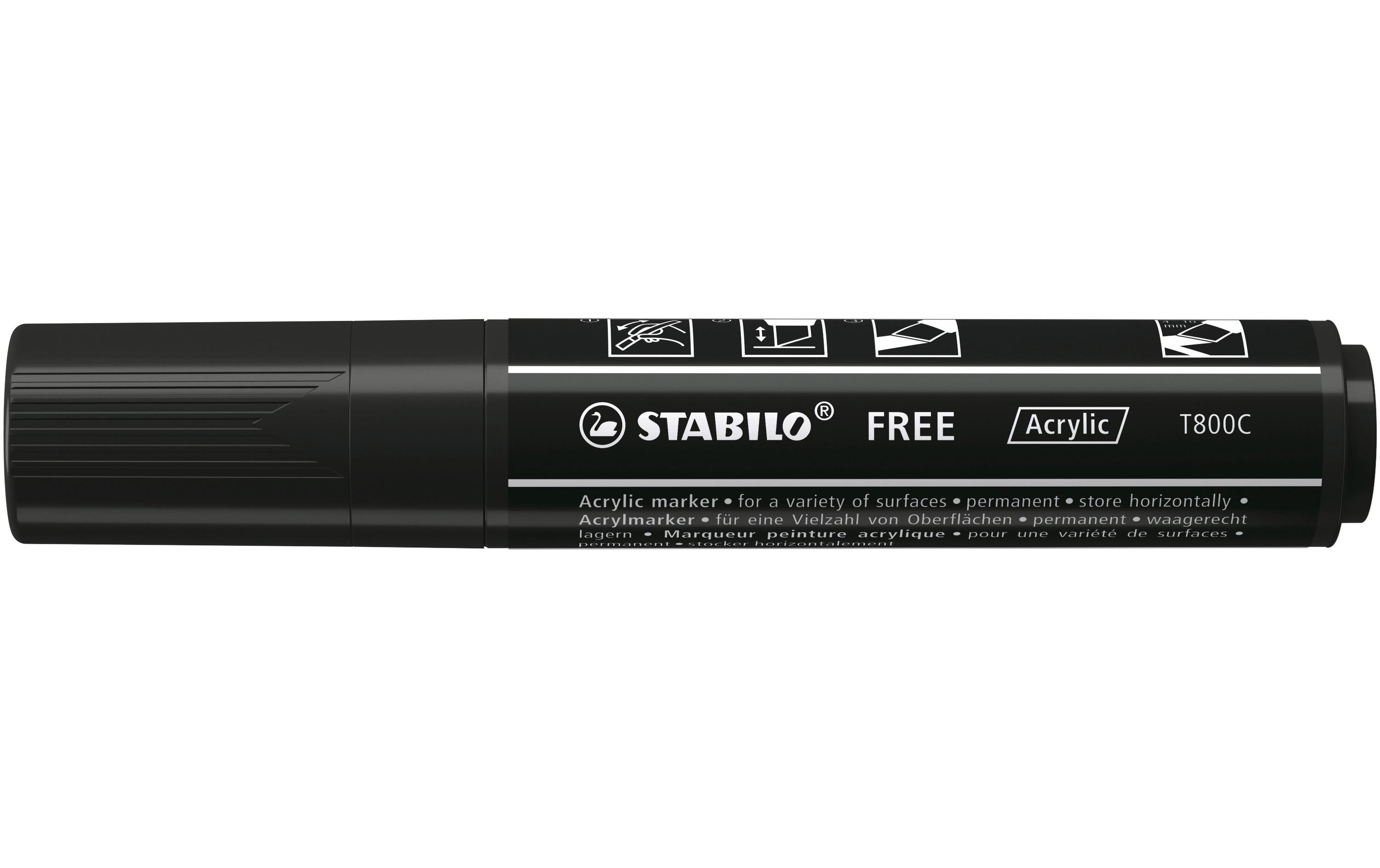 Acrylmarker Free Acrylic T800C SchwarzMarker mit pigmentierter, wasserbasierter Tinte