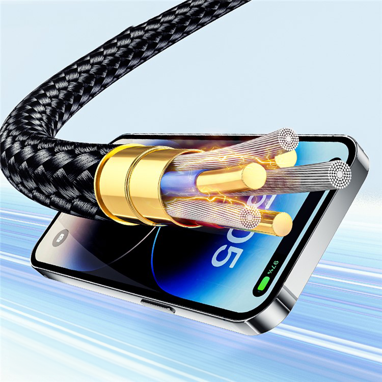 (1m) 29W USB C auf Lightning Ladekabel Nylon Datenkabel mit Power Delivery - Schwarz