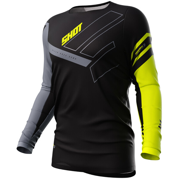 Shot - Maillot Contact Rush Noir / Gris / Jaune fluo