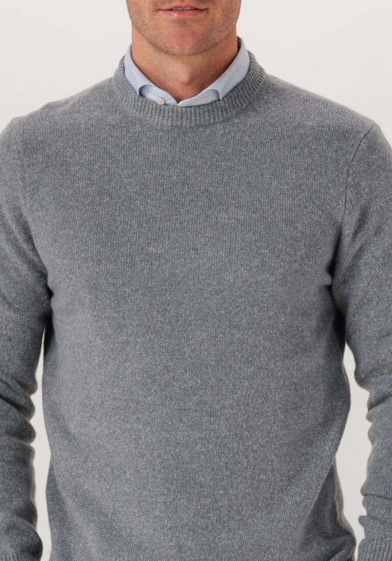 grijze profuomo trui pullover crew neck woolblend