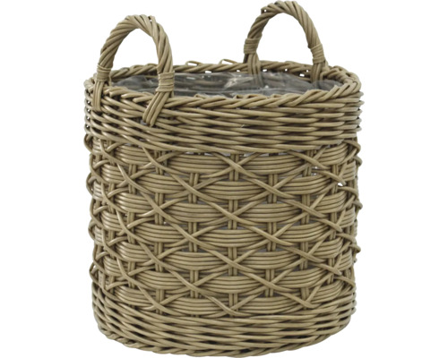 Polyrotan mand 31 x 28 cm bruingrijs