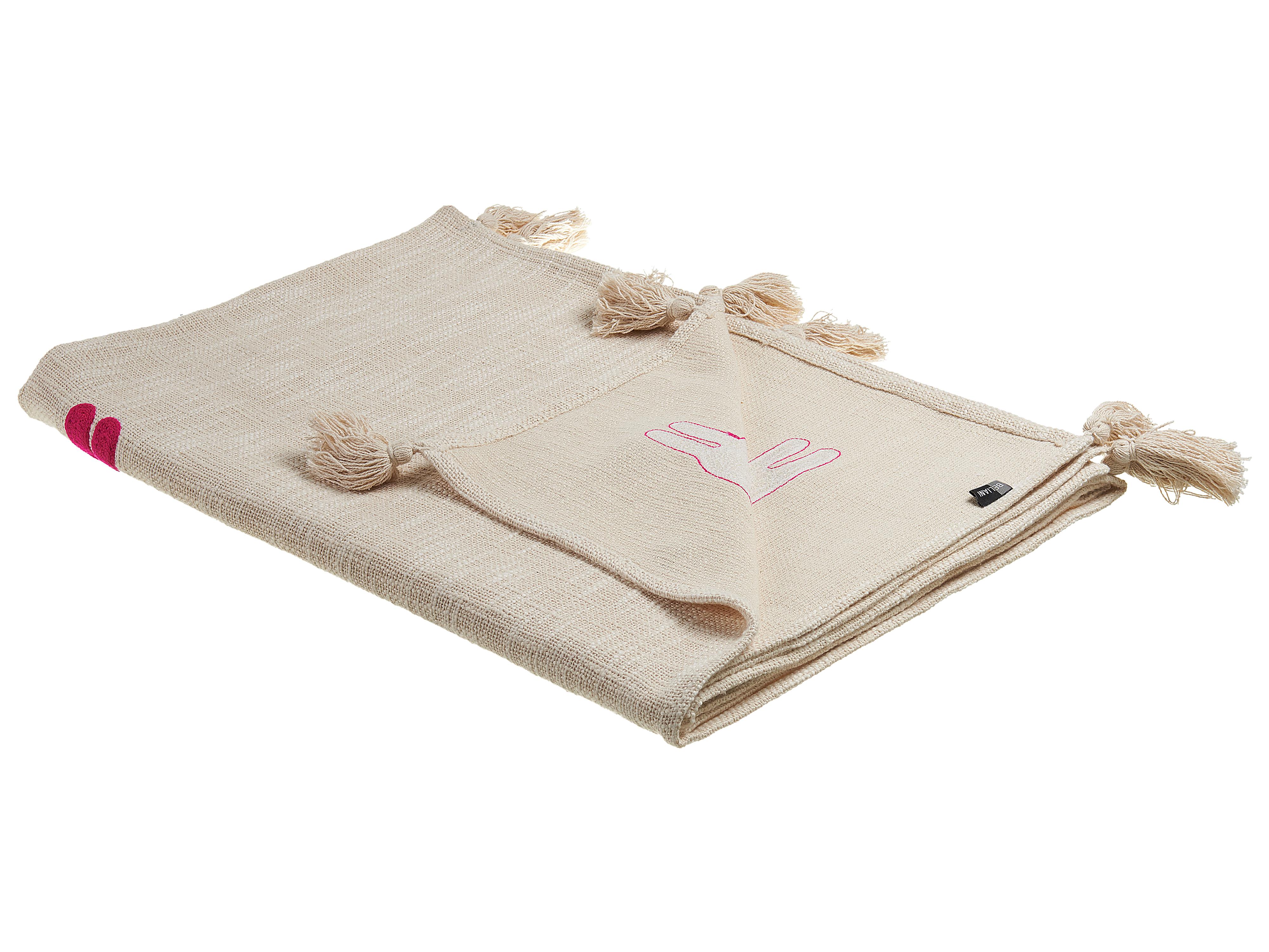 Plaid NANDYAL Katoen 130 x 180 cm Beige