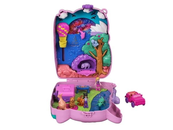 Mattel Set with Polly Pocket Figures Compact handbag play set
