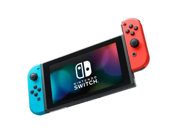 Nintendo Switch with Neon Blue and Neon Red Joy-Con - Spilkonsol - Full HD - sort, neonrød, neonblå