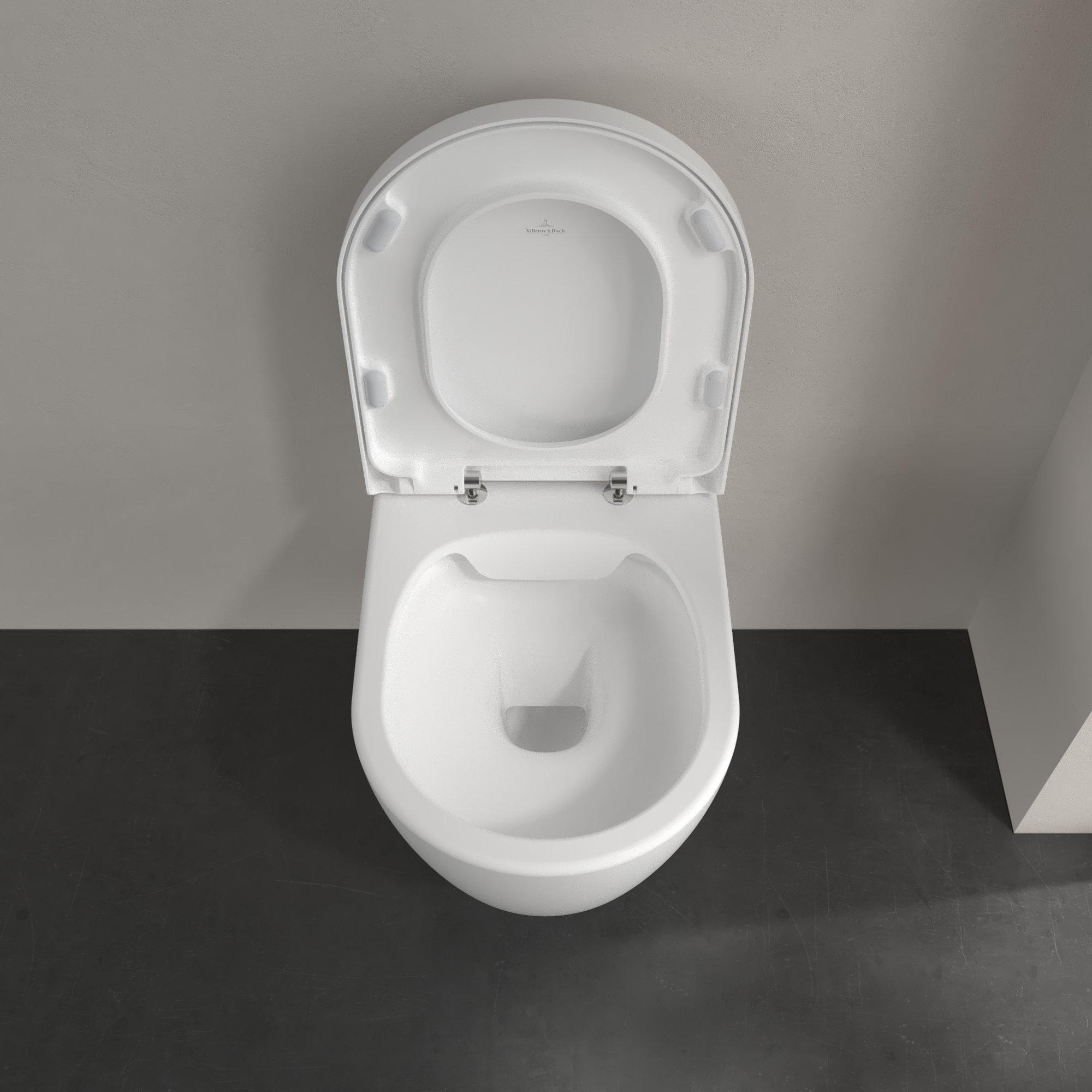 Villeroy & Boch Avento randloos toilet CeramicPlus met softclose zitting wit mat