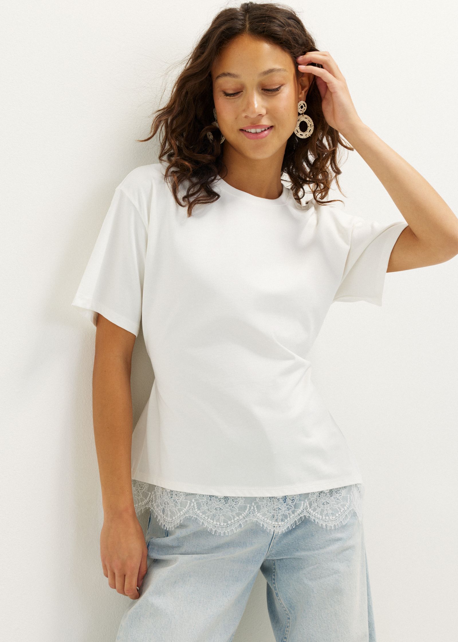 T-shirt met lace detail