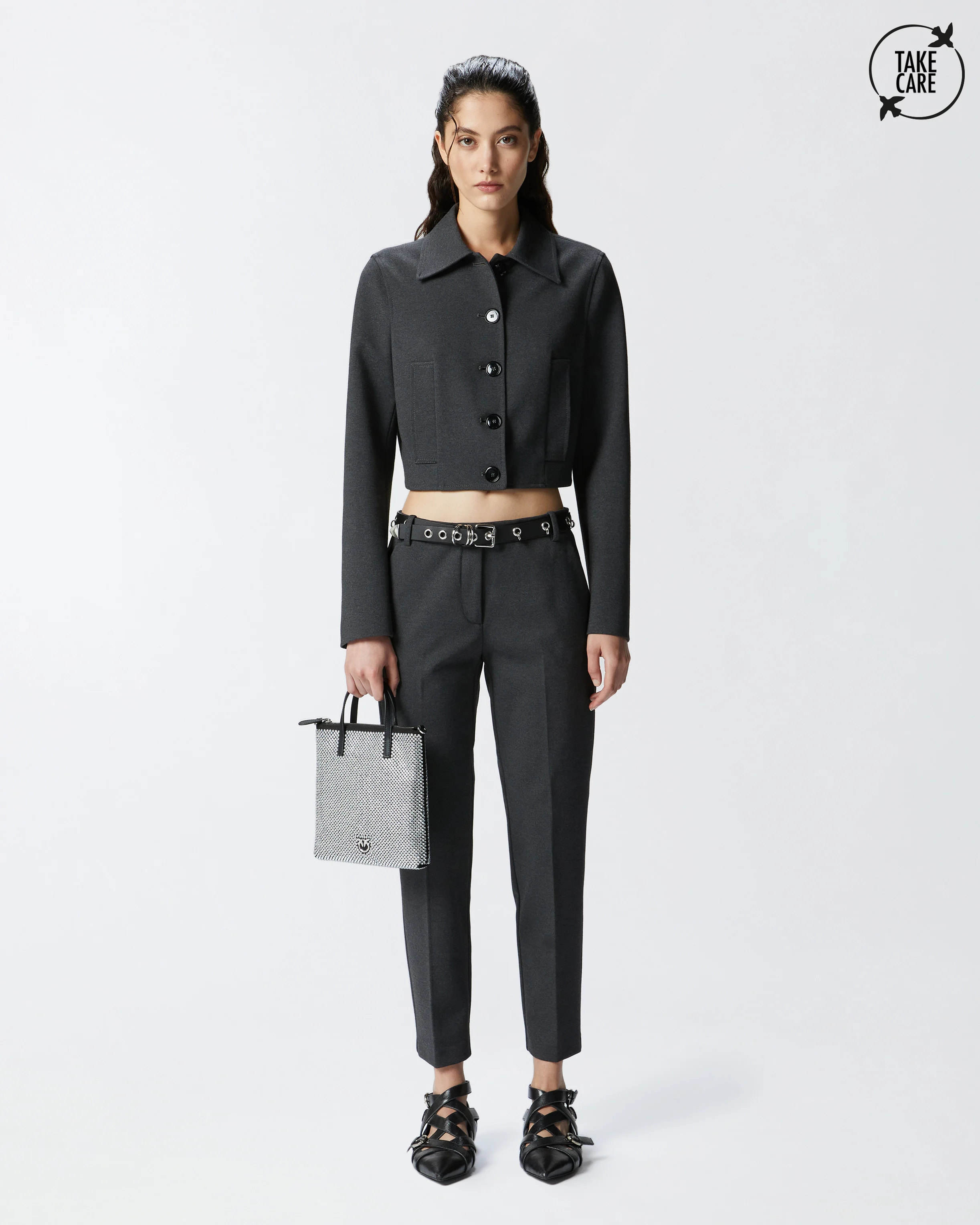 Pantalon cigarette | Gris
