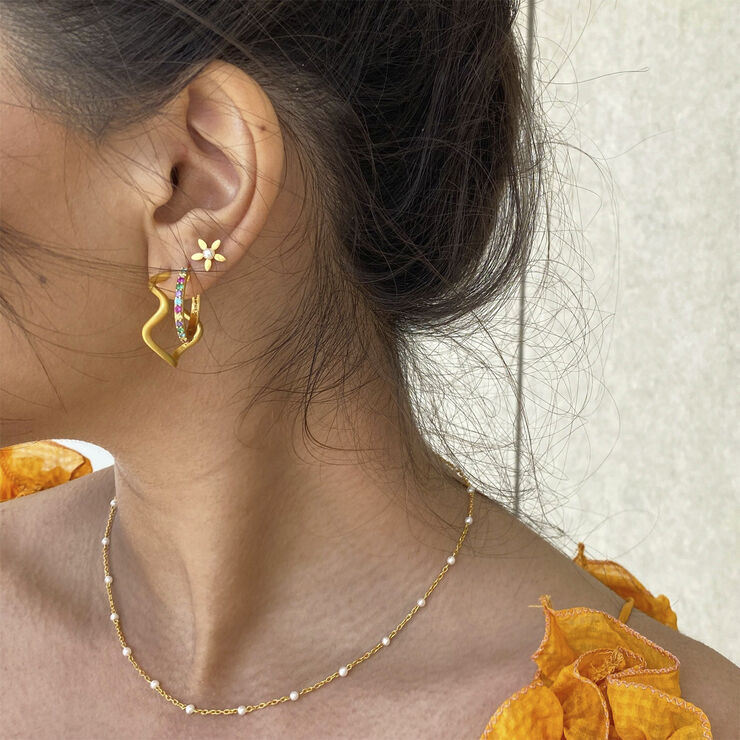 ByBiehl Scarlett necklace - GP Guld & hvid