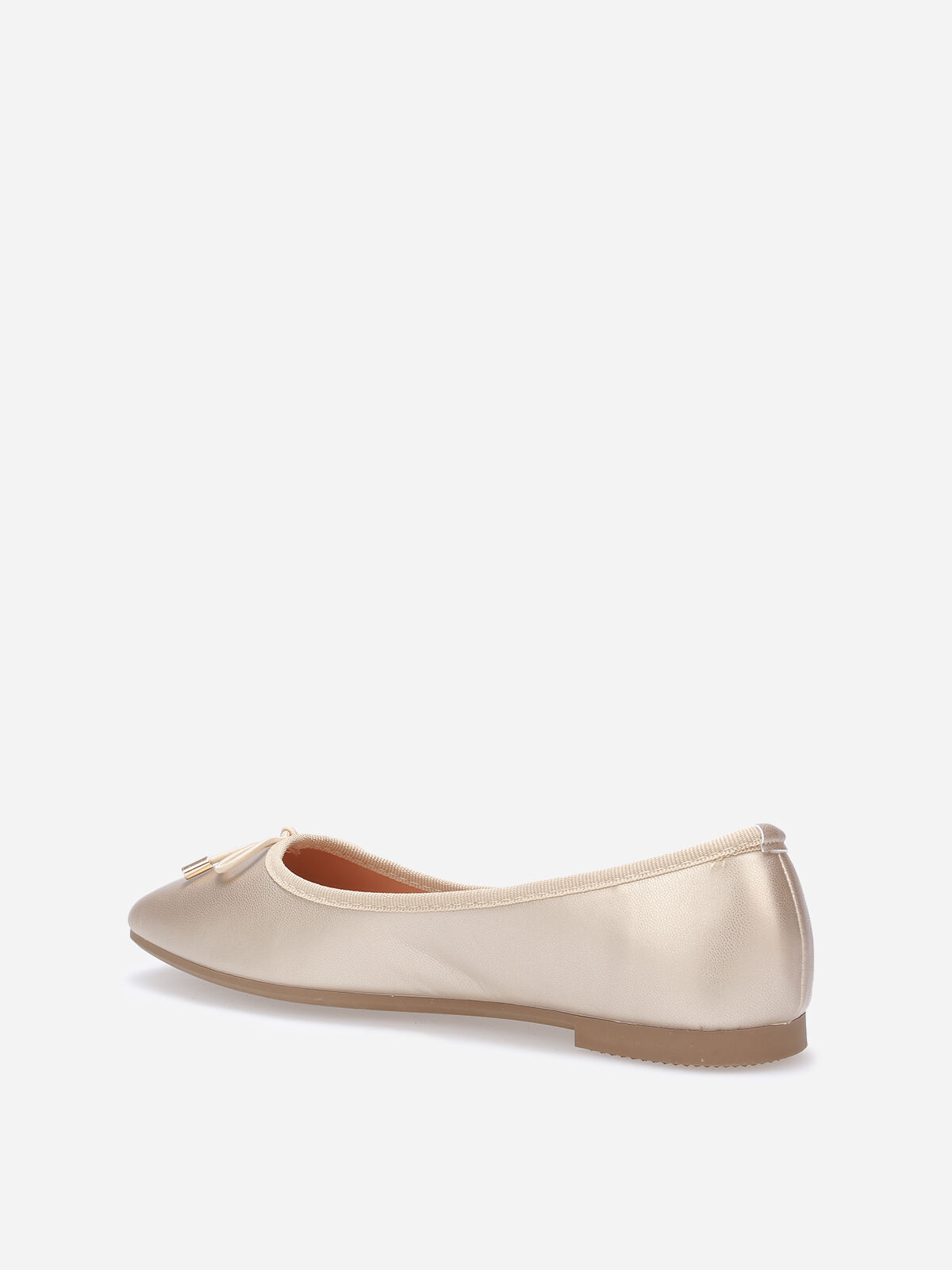 Ballerines à bout carré et nœud- Doré