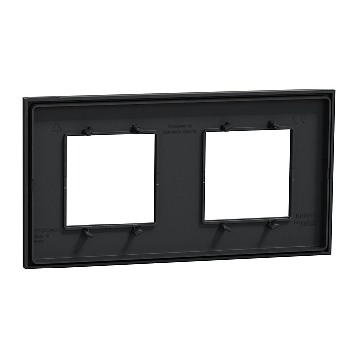 Plaque de finition double Schneider Electric Unica Déco gris anthracite