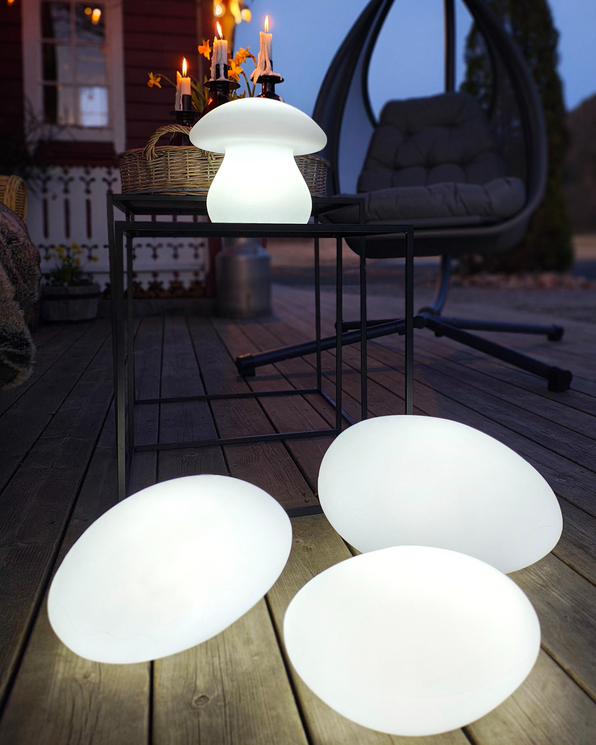 Set van 3 decoratieve LED lampen voor buiten FARALLON met afstandsbediening Wit