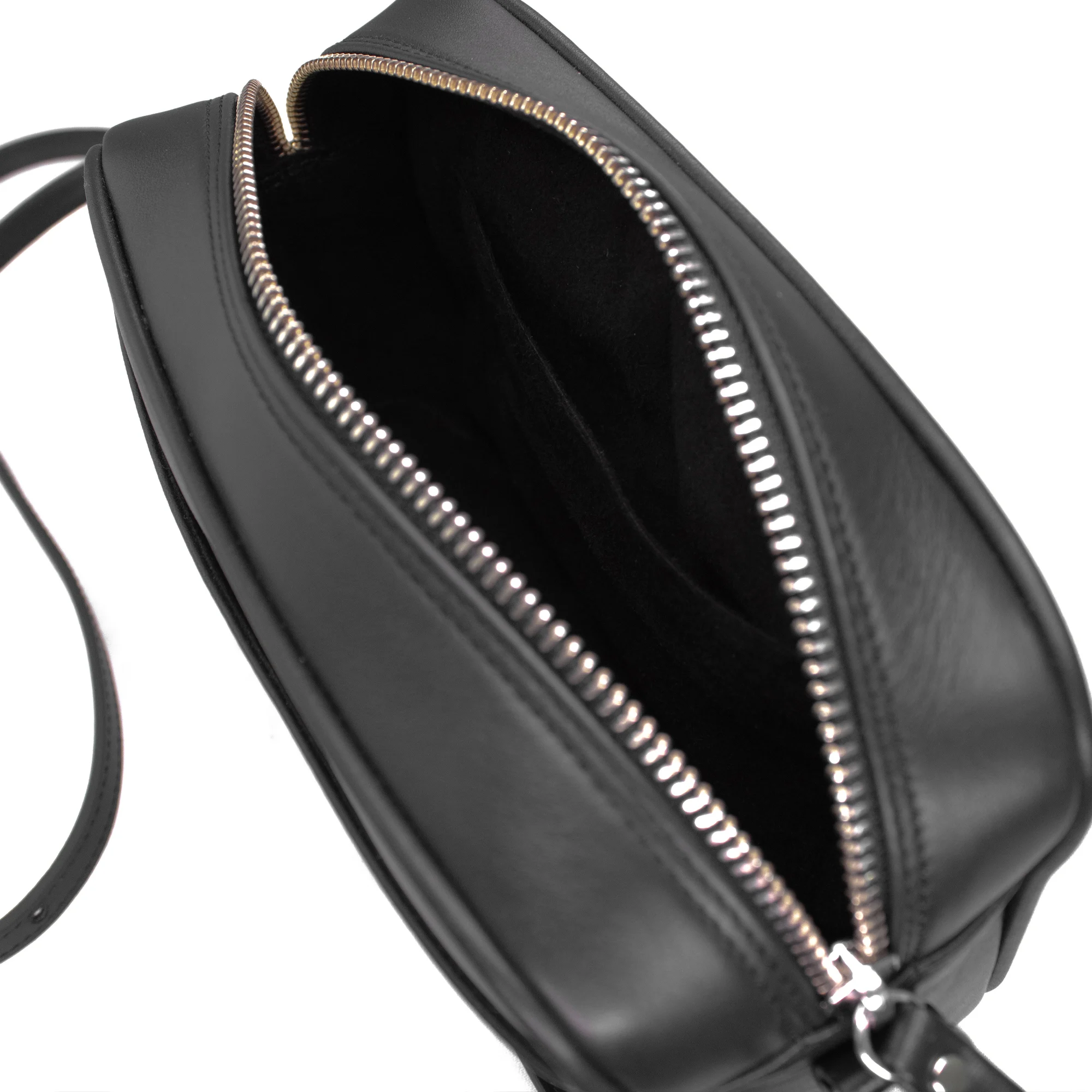 NINO - Sac bandoulière en cuir lisse | Noir