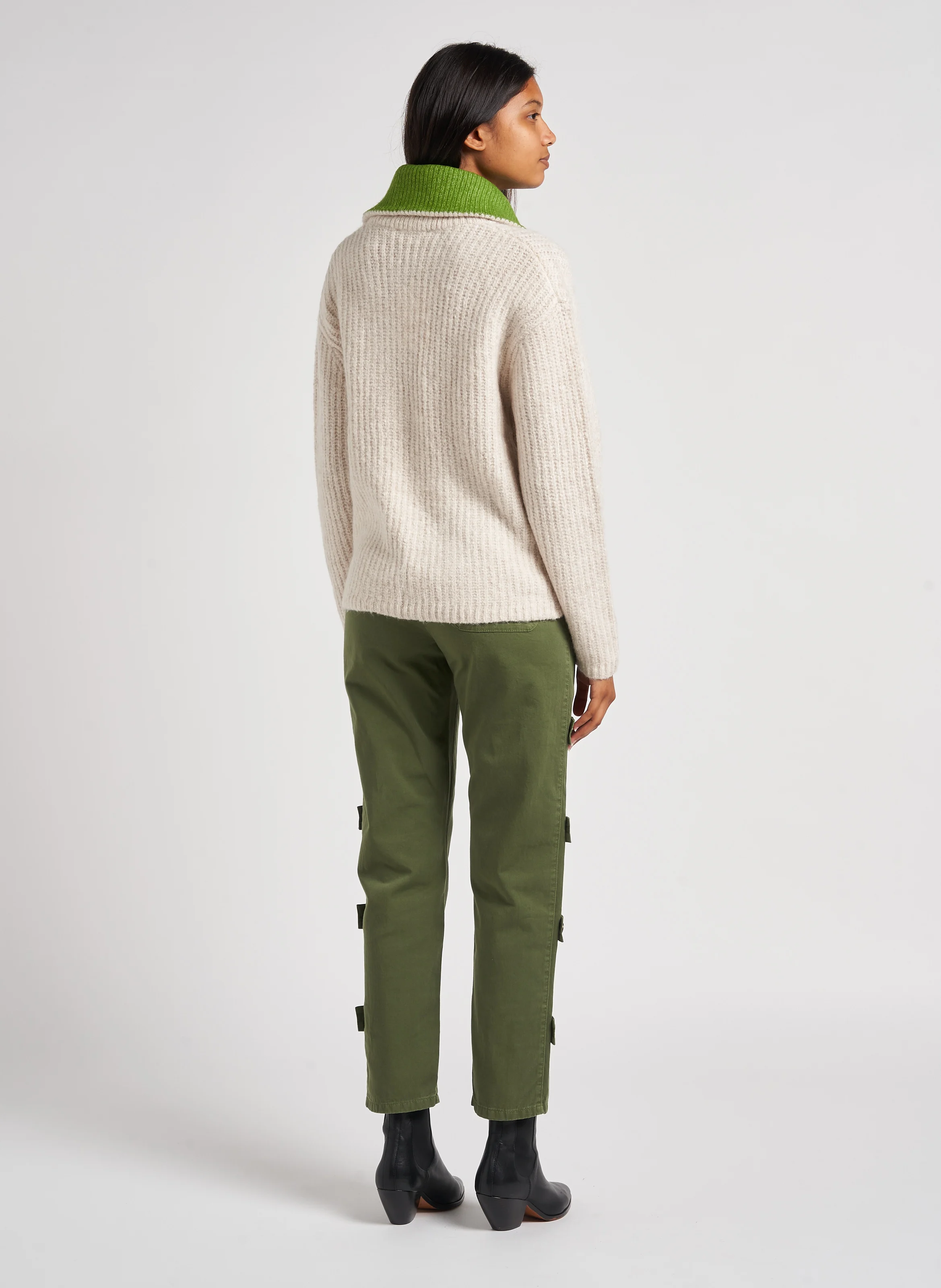 CLIMA - Pantalon droit en coton | Kaki