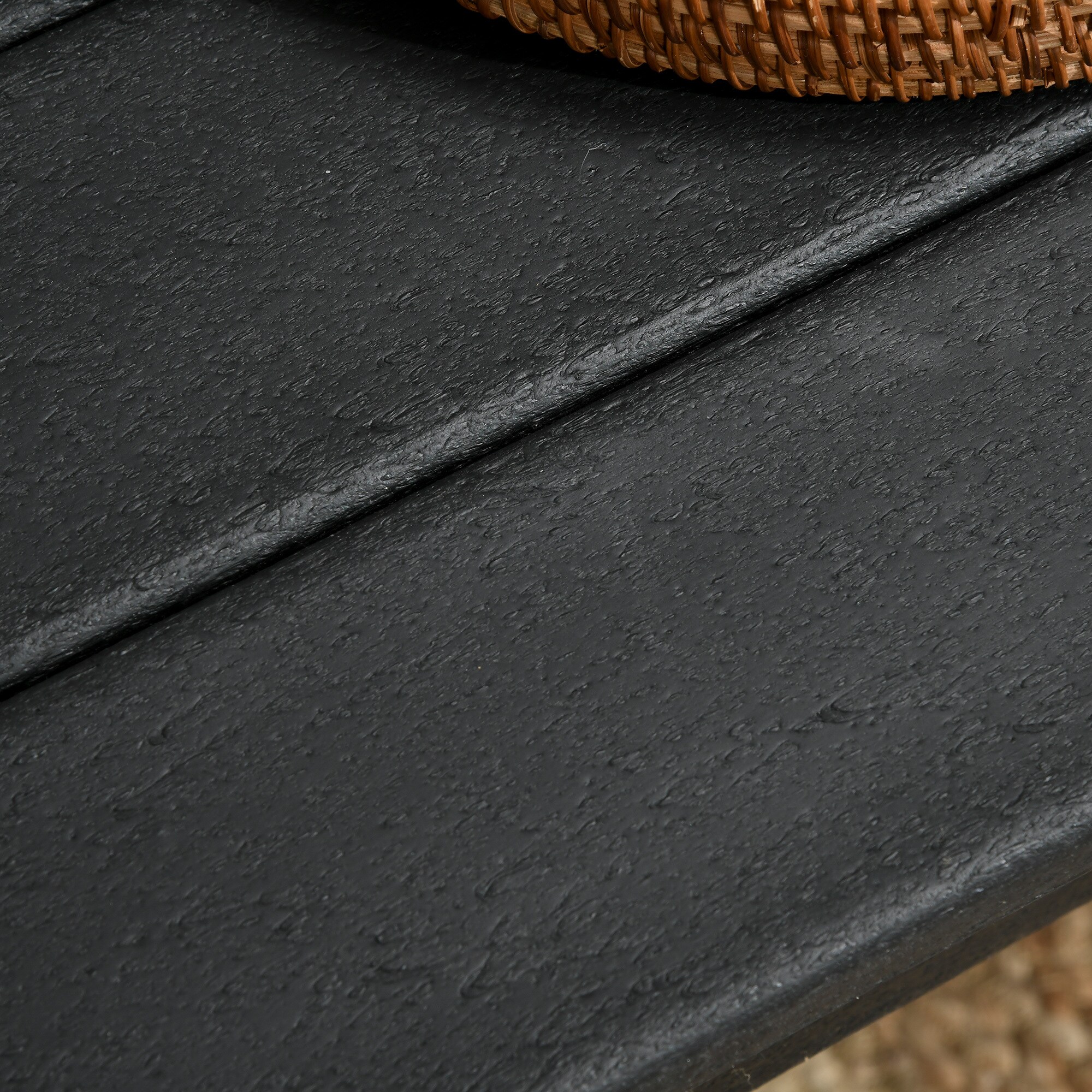 Outsunny Couchtisch mit Beinen schwarz 95L x 42B x 40H cm