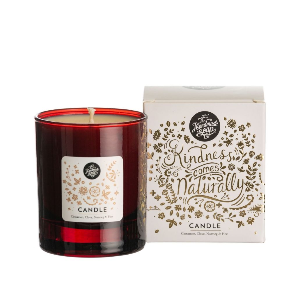 The Handmade Soap Company Kerze Winteredition mit Zimt, Nelke, Muskatnuss, Pinie 160 gr.