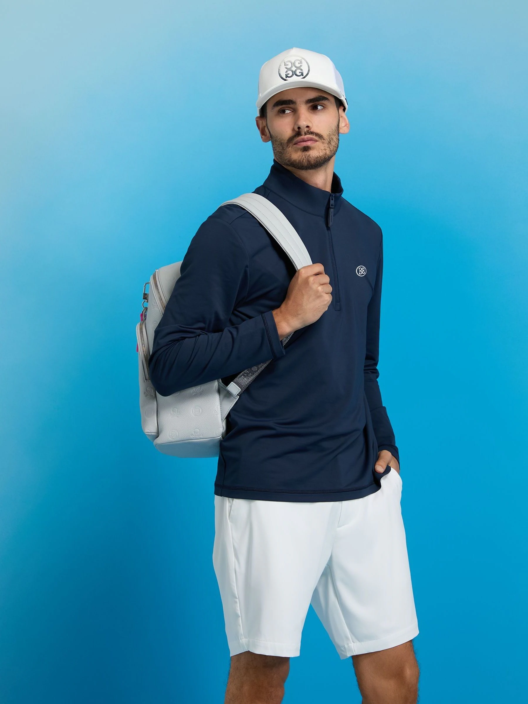Blauw - G/Fore Brushed Back Tech Quarter Zip Pullover Jumper