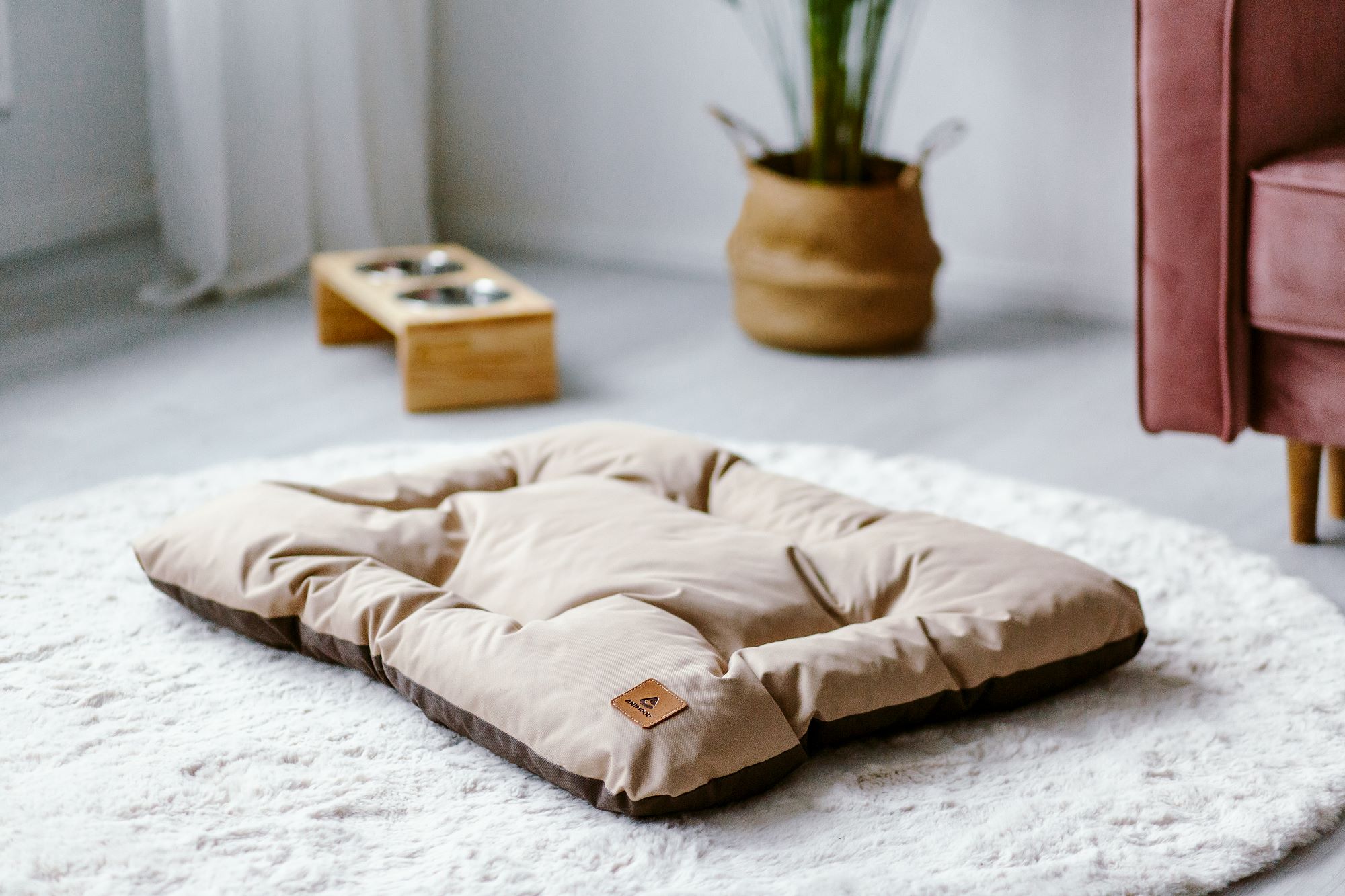 Animood Hundebett-Kissen Mort cappuccino L Tierbett Tiersofa