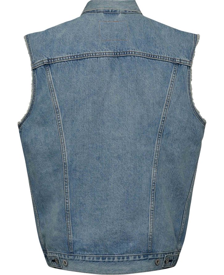 Levi's RELAXED TRUCKER VEST KENTUCKY Med indigo - worn in