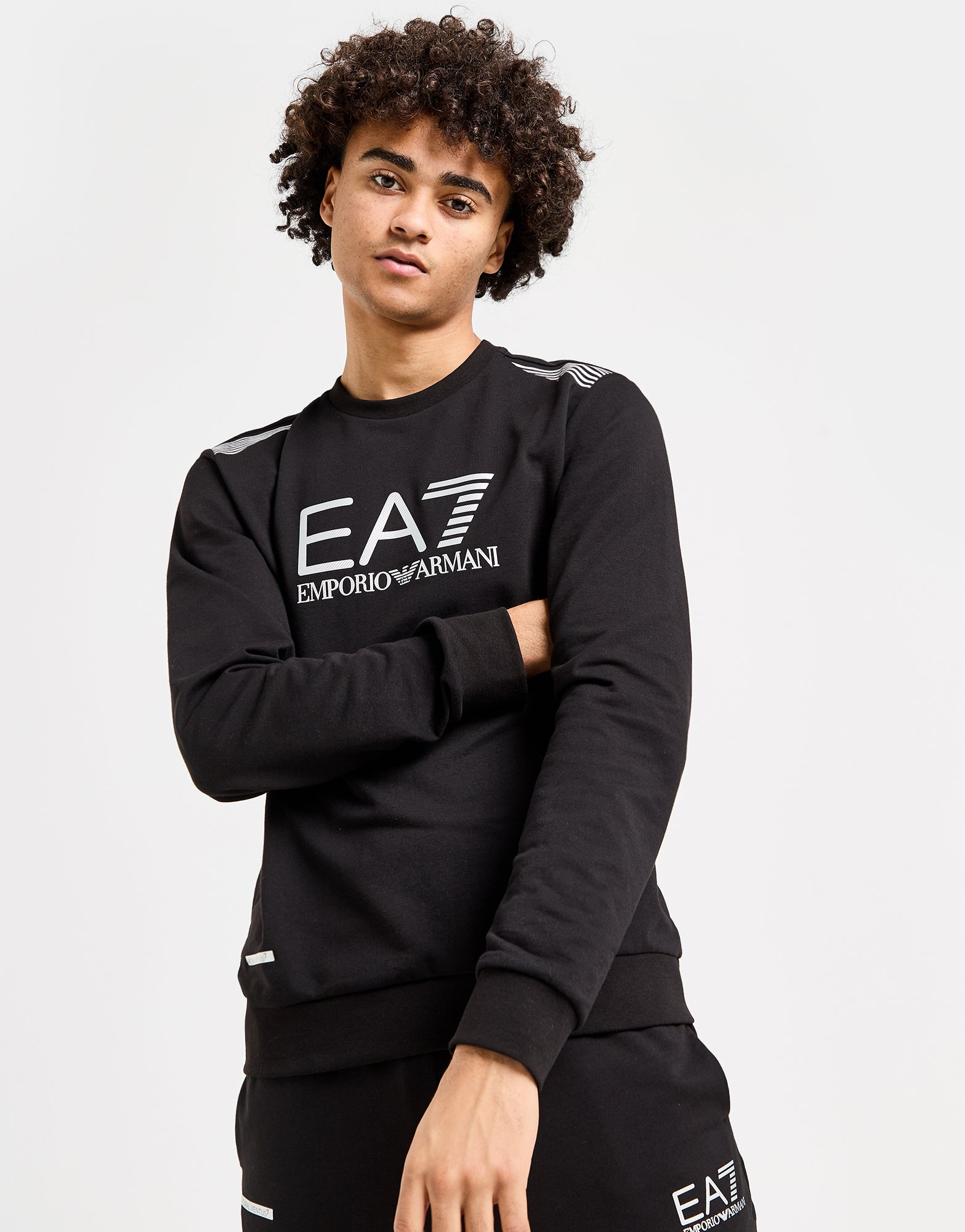 Emporio Armani EA7 Sweat 7 Lines Cotton-Blend Logo Homme