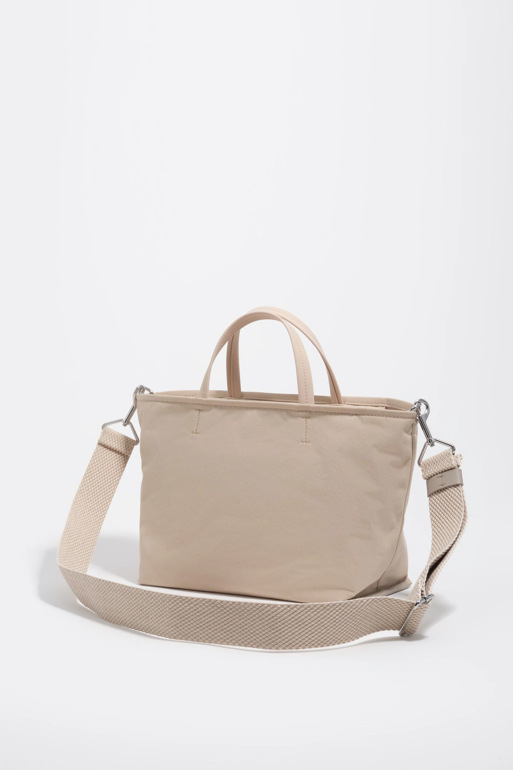 Sacola de compras média em gabardine cor areia