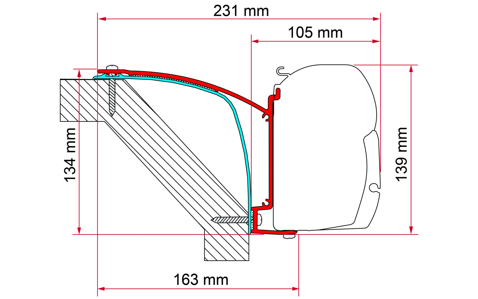 Fiamma Kit Laika Ecovip 07 Markisenadapter für Fiamma F45