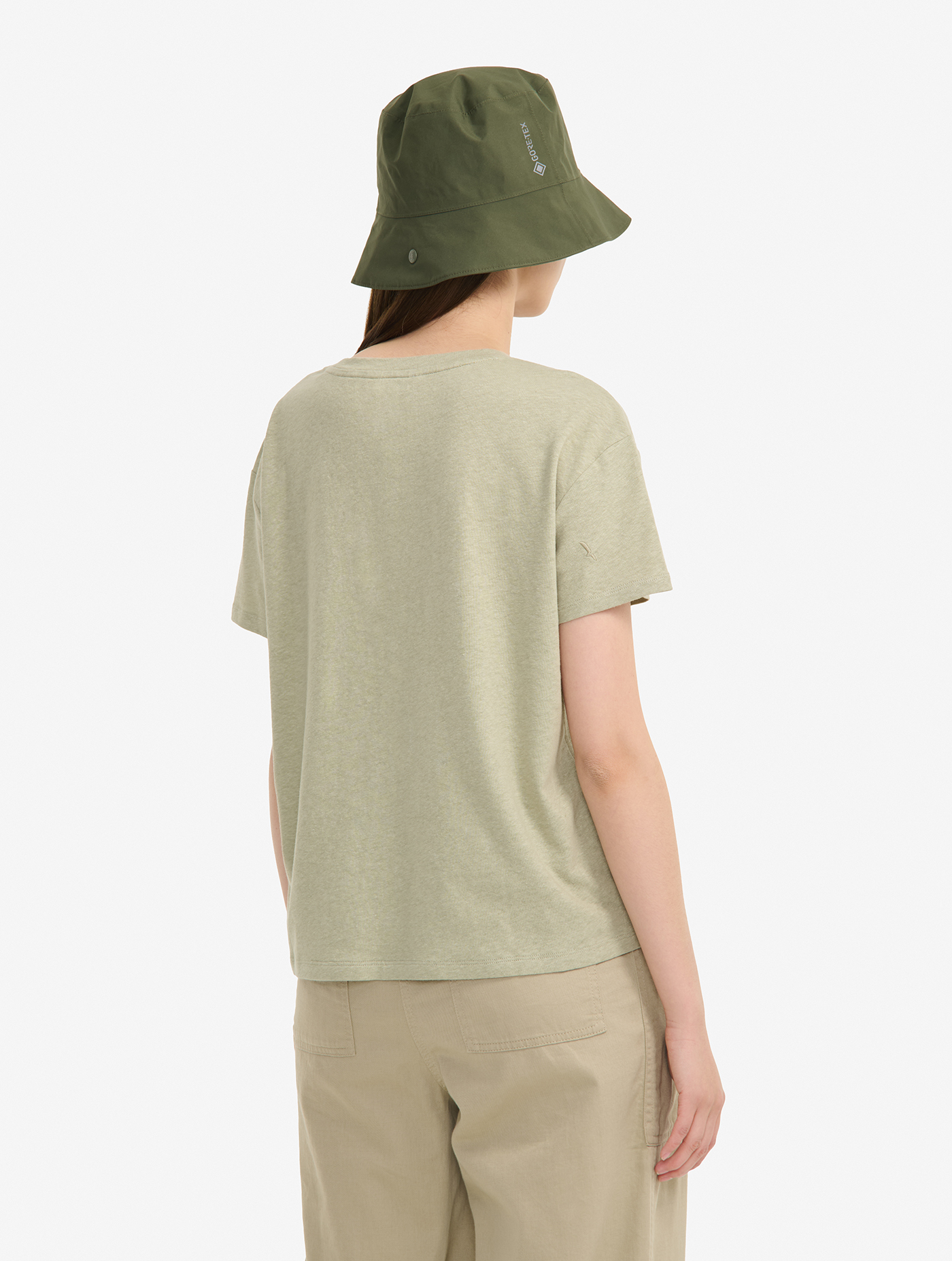 T-shirt col rond en coton et lin SAUGE