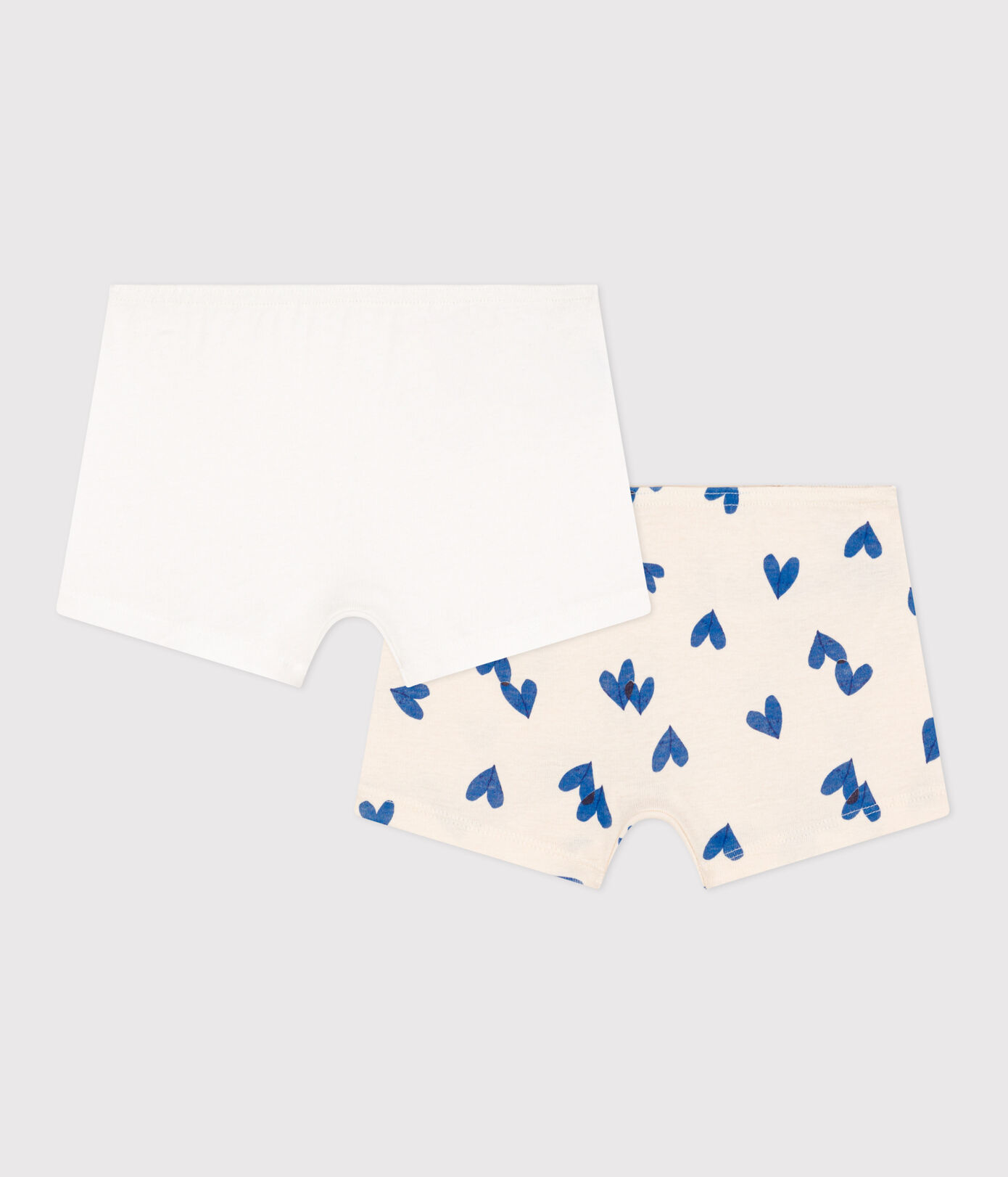 Lot de 2 shorties cœur en coton petite fille