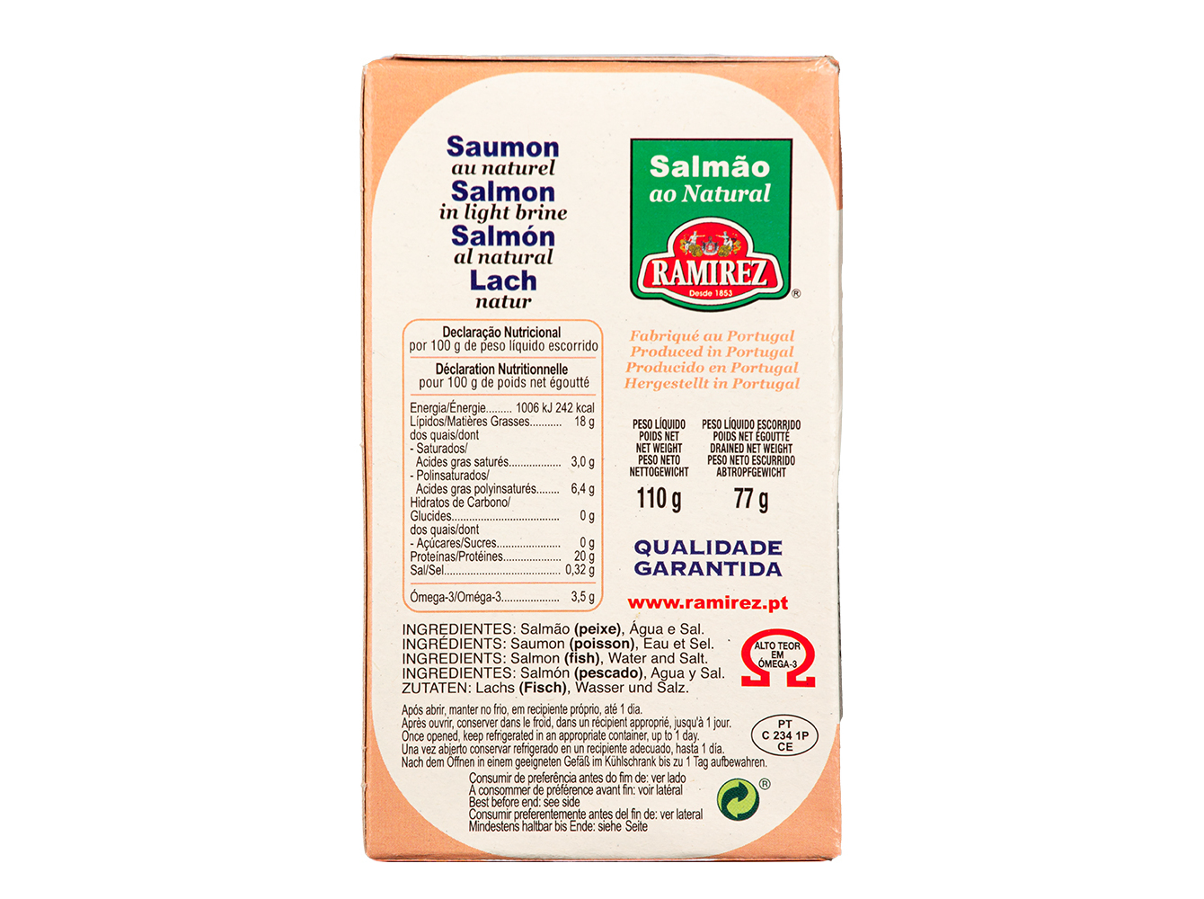SALMÃO AO NATURAL RAMIREZ 110G