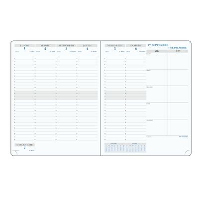Agenda de bureau Canvas - 1 semaine sur 2 pages - 21 x 27 cm - disponible dans différentes couleurs - Exacompta